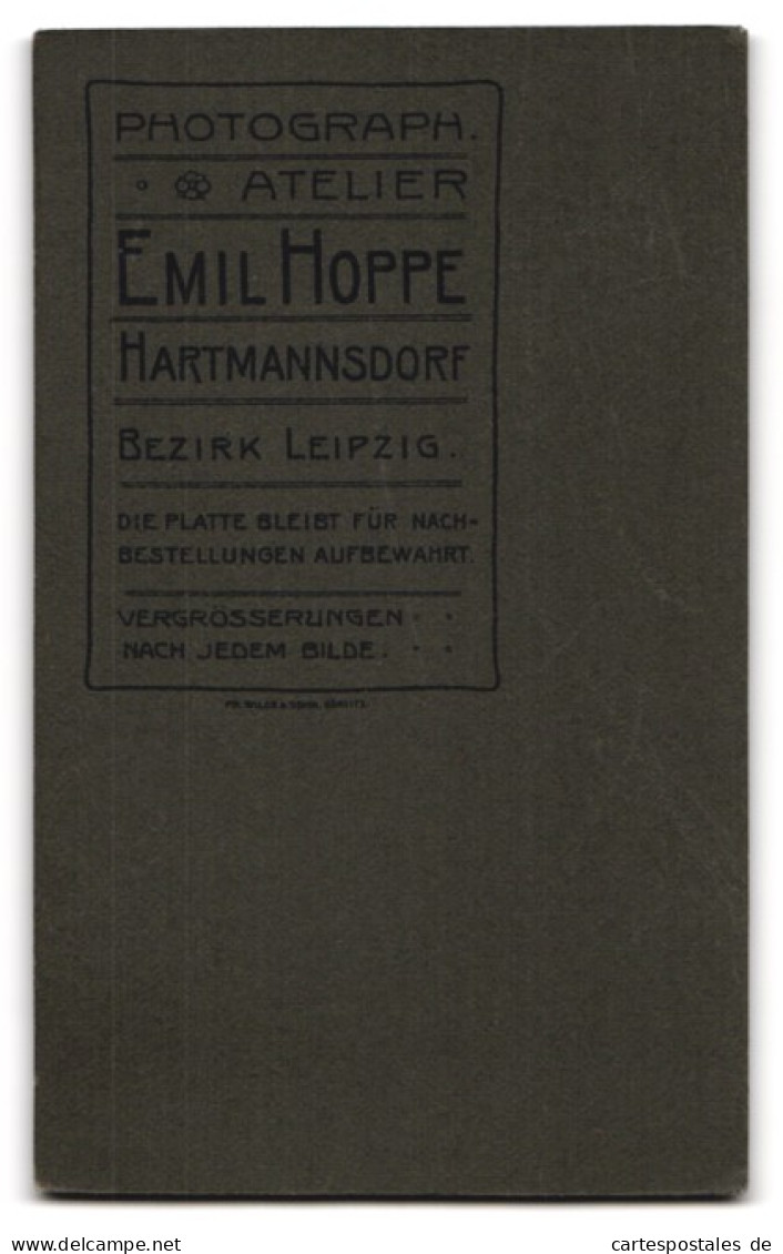 Fotografie Emil Hoppe, Hartmannsdorf /Bezirk Leipzig, Portrait Bürgerliche Dame Mit Mädchen An Der Hand  - Anonyme Personen