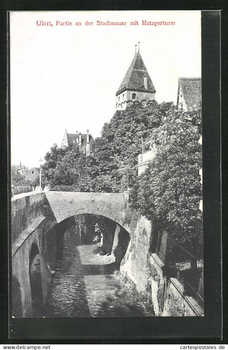 AK Ulm, Partie An Der Stadtmauer Mit Metzgerturm  - Ulm