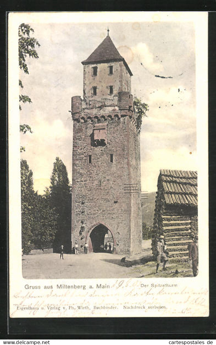 AK Miltenberg A. Main, Der Spitzelturm  - Miltenberg A. Main