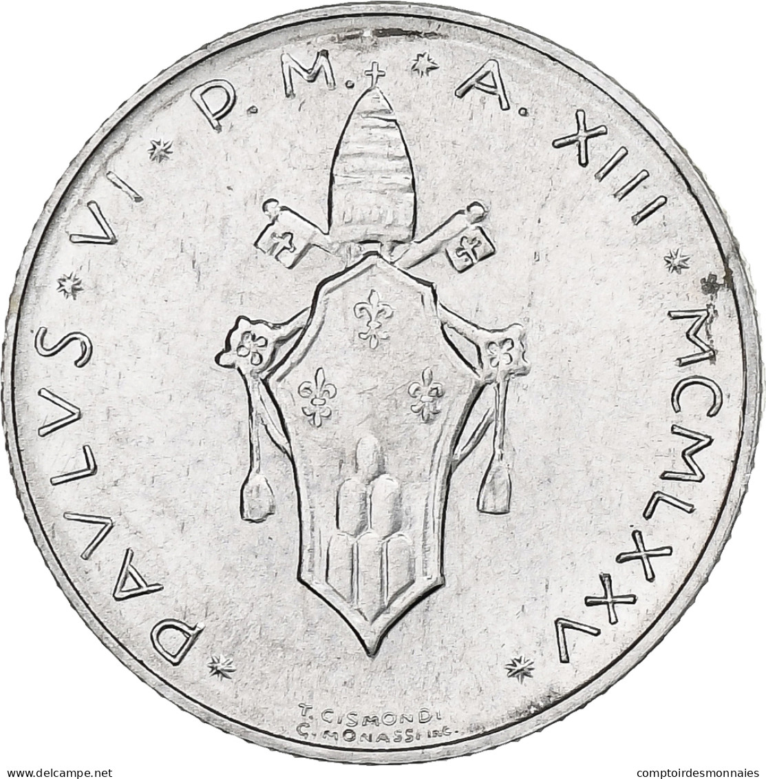 Vatican, Paul VI, 2 Lire, 1975 (Anno XIII), Rome, Aluminium, SPL+, KM:117 - Vatikan