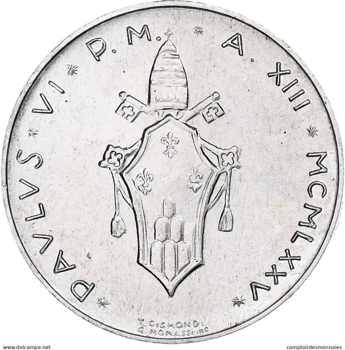 Vatican, Paul VI, 1 Lire, 1975 (Anno XIII), Rome, Aluminium, SPL+, KM:116 - Vaticano