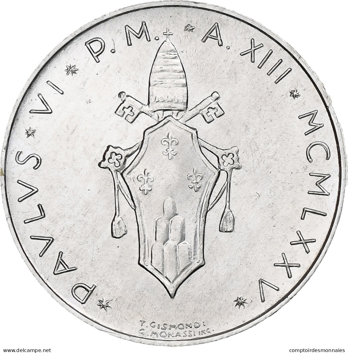 Vatican, Paul VI, 5 Lire, 1975 (Anno XIII), Rome, Aluminium, SPL+, KM:118 - Vaticano (Ciudad Del)