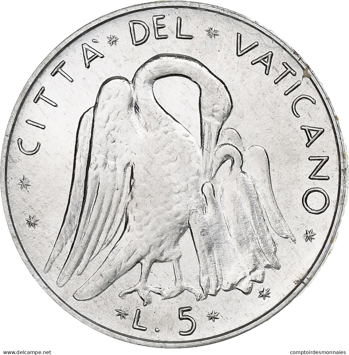 Vatican, Paul VI, 5 Lire, 1975 (Anno XIII), Rome, Aluminium, SPL+, KM:118 - Vaticano (Ciudad Del)