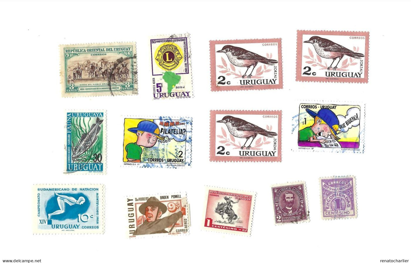 Collection De 50 Timbres  MNH Et Oblitérés. - Uruguay