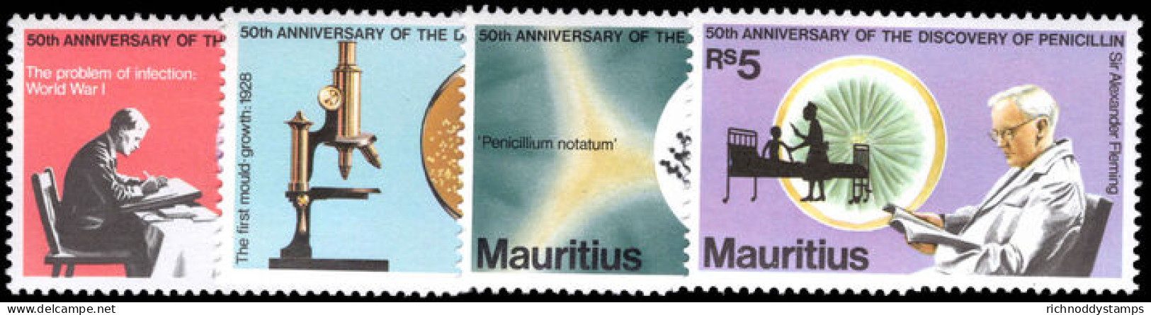 Mauritius 1978 50th Anniversary Of Discovery Of Penicillin Unmounted Mint. - Maurice (1968-...)