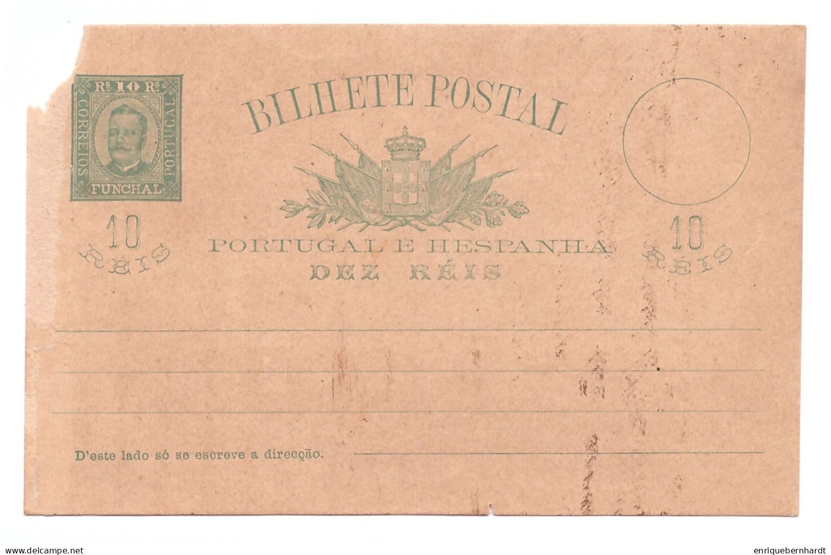 PORTUGAL E HESPANHA // BILHETE POSTAL // DEZ RÉIS - Autres & Non Classés