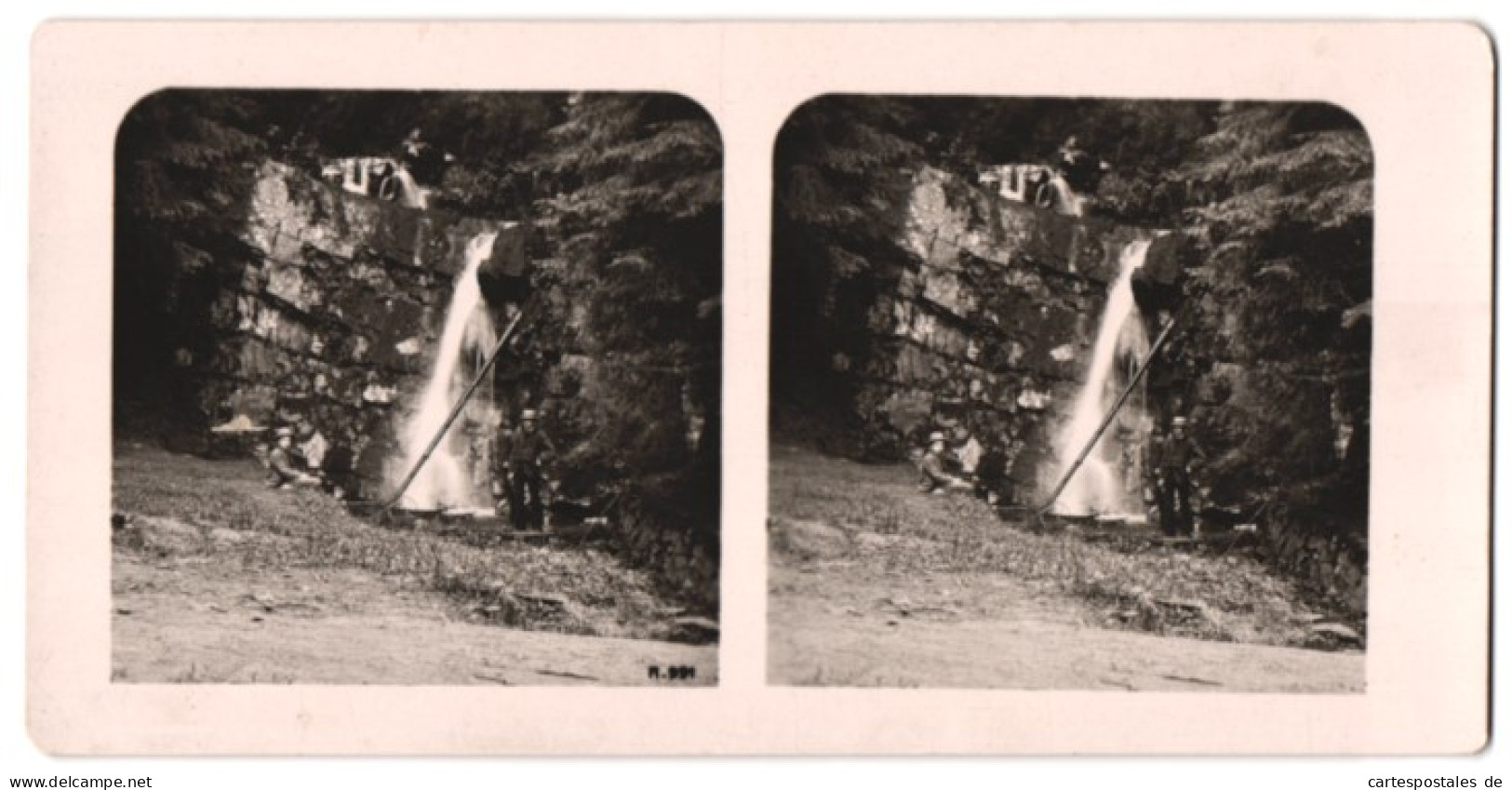Stereo-Fotografie Unbekannter Fotograf, Ansicht Spiegeltal, Wasserfall Bei Wildemann  - Stereoscoop