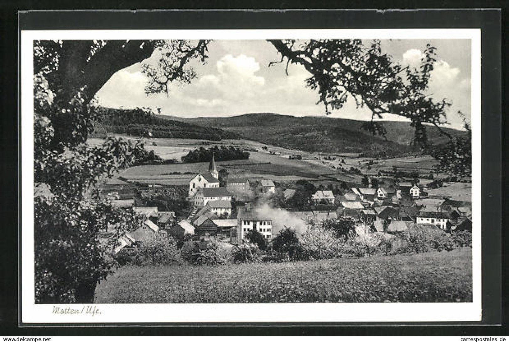 AK Motten /Ufr., Blick über Die Stadt, Kirche  - Sonstige & Ohne Zuordnung