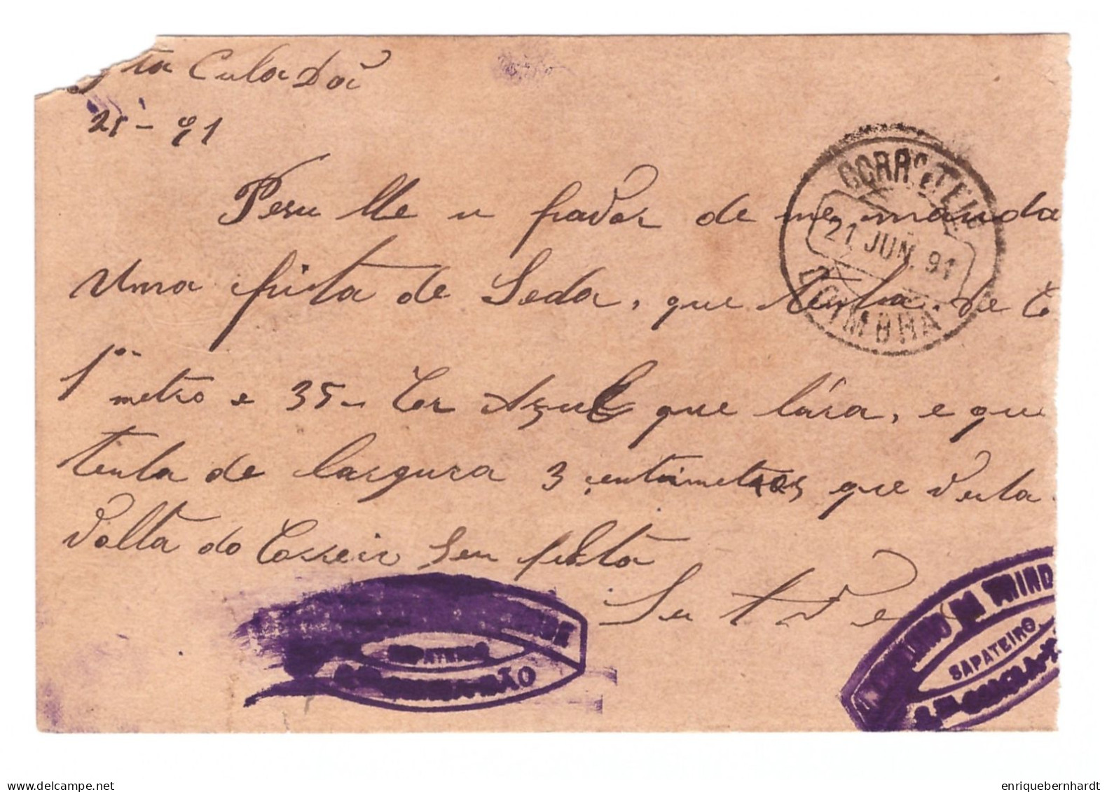 PORTUGAL E HESPANHA // BILHETE POSTAL // DEZ RÉIS // 1891 - Autres & Non Classés