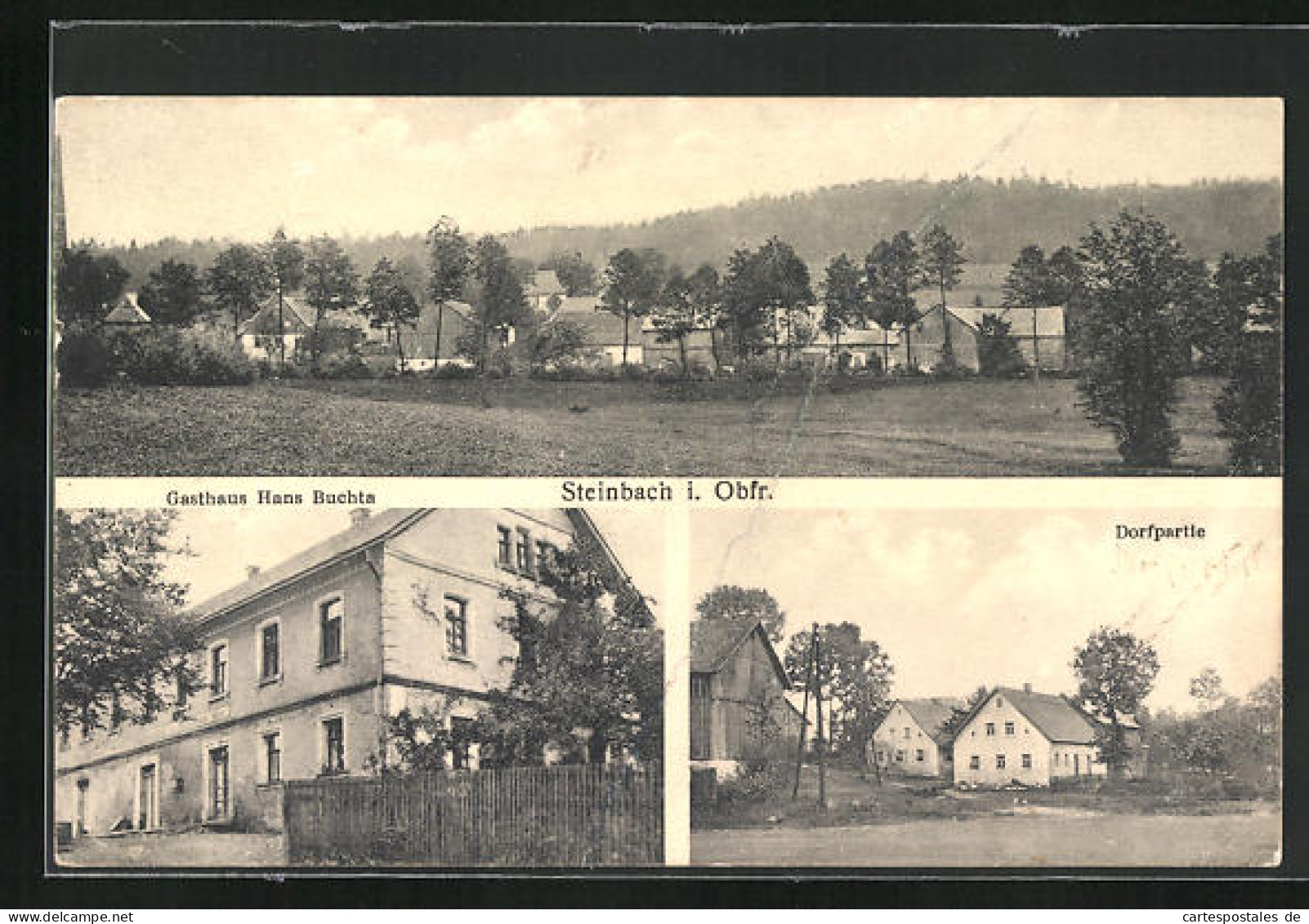 AK Steinbach /Obfr., Gasthaus Hans Buchta, Ortspartie, Panorama  - Sonstige & Ohne Zuordnung