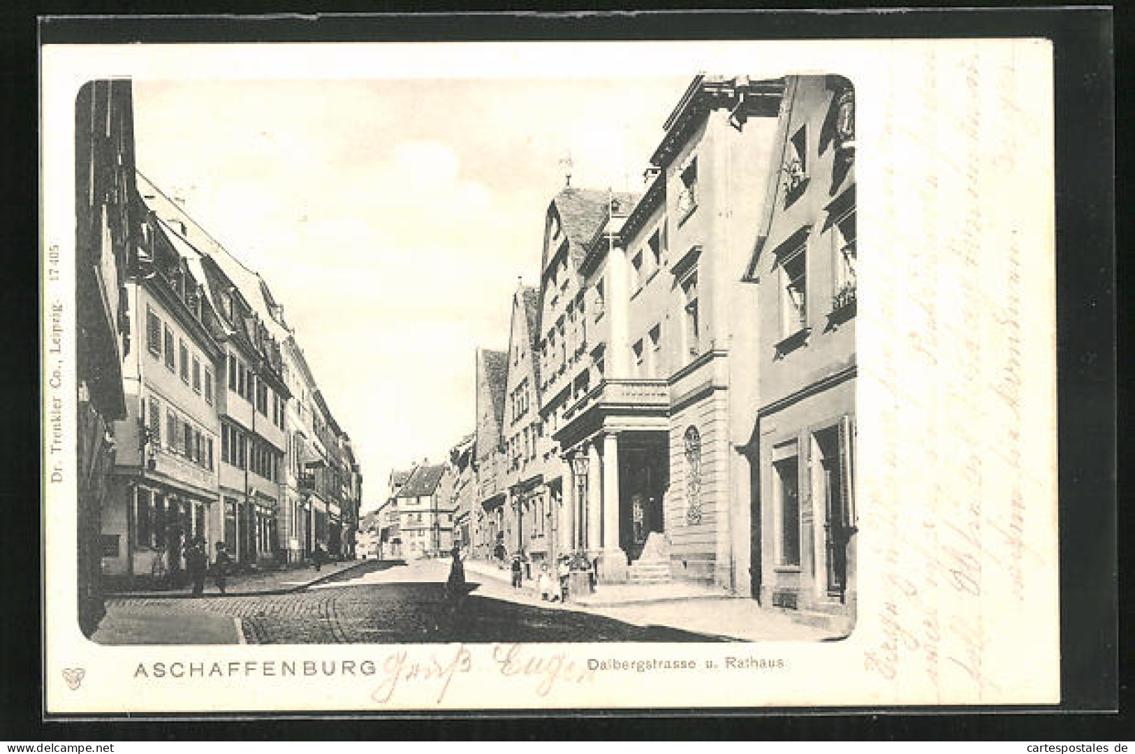 AK Aschaffenburg, Dalbergstrasse Und Rathaus  - Aschaffenburg