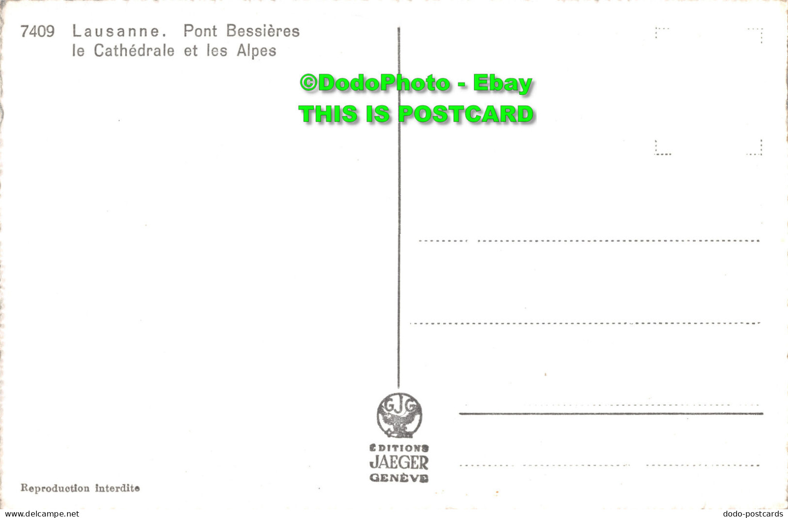 R451210 Lausanne. Pont Bessieres Le Cathedrale Et Les Alpes. Jaeger - World
