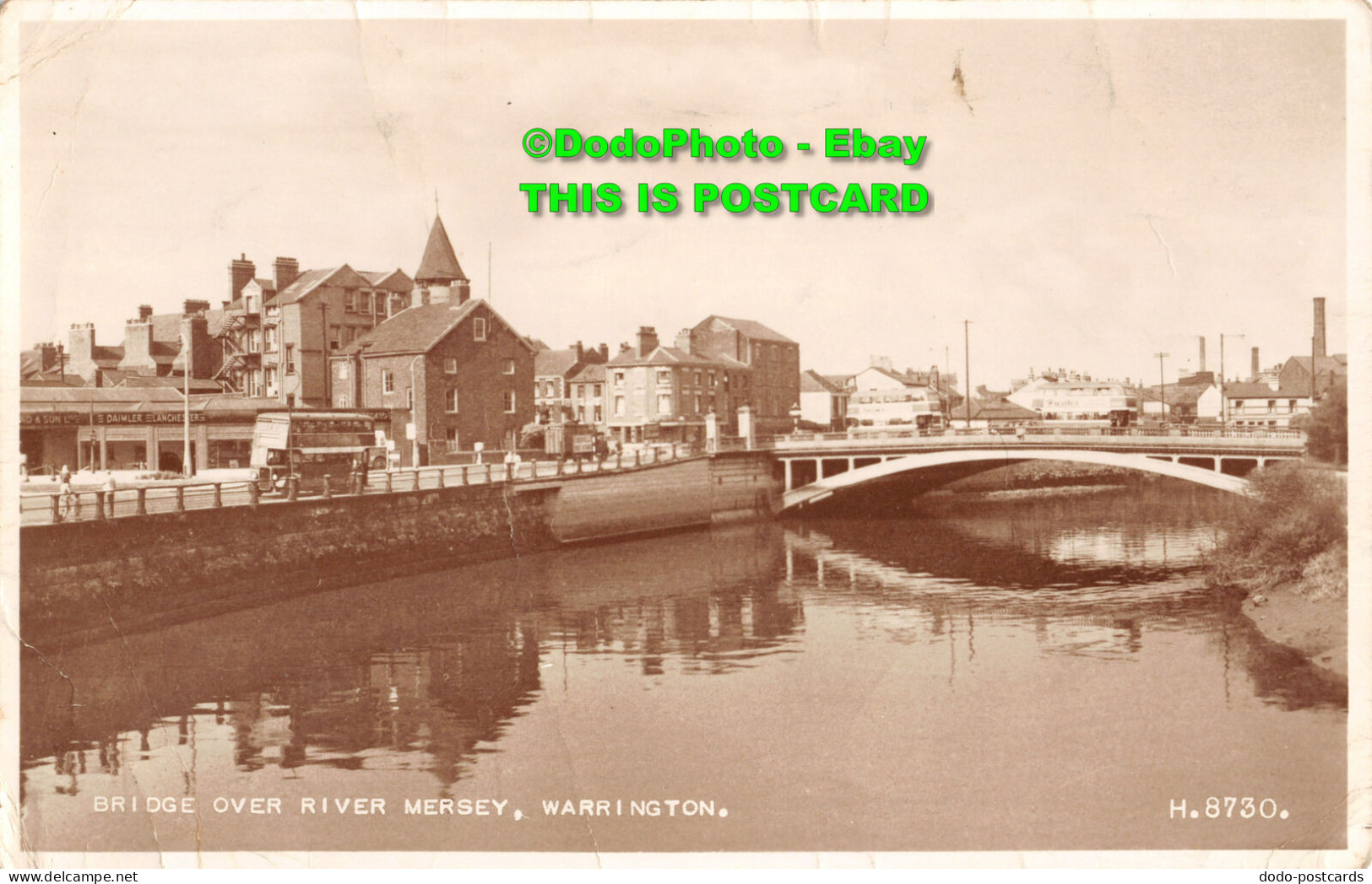 R451212 Warrington. Bridge Over River Mersey. Valentine. RP. 1954 - World