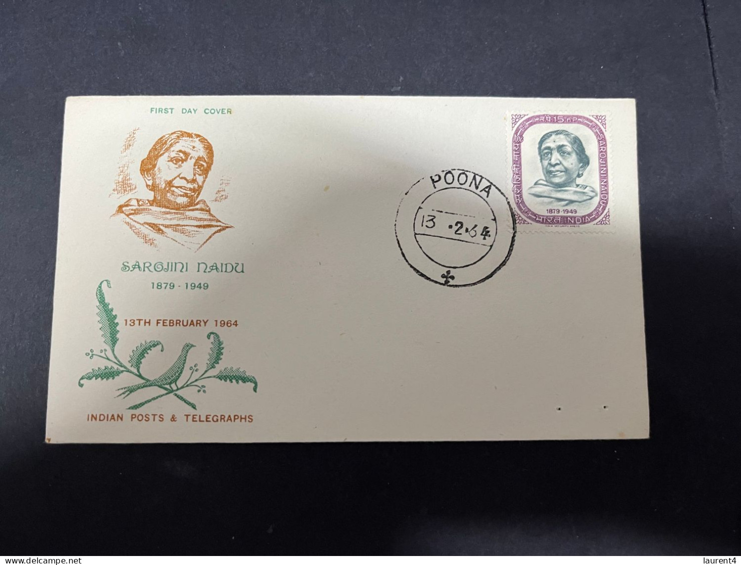 16-5-2024 (5 Z 19) INDIA FDC Cover - 1964 - Sarojini Naidu - FDC