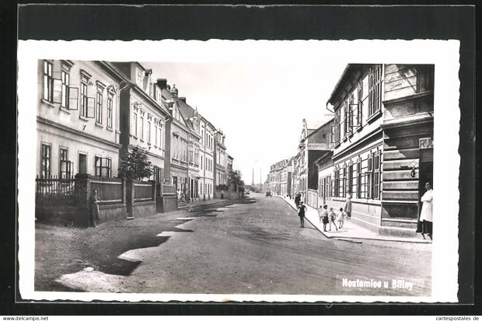 AK Hostomice Nad Bilinou, Strassenpartie  - Tschechische Republik