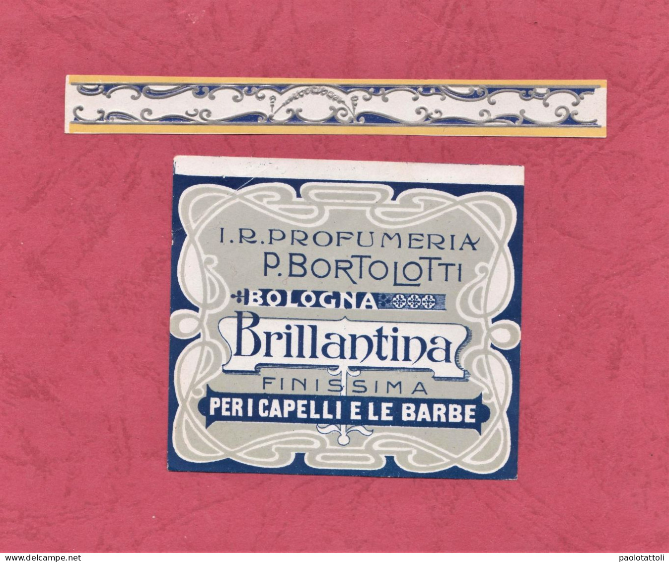 Etiquettes Parfume, Parfume Label, Etichette Profumeria Pietro Bortolotti-Brillantina Finissima - Etiquettes