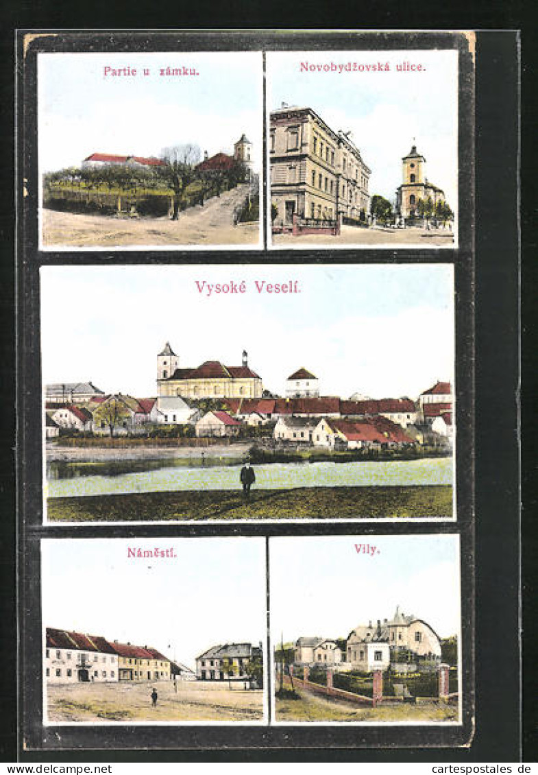 AK Vysoké Veseli, Novobydzovska Ulice, Vily, Namesti  - Tschechische Republik