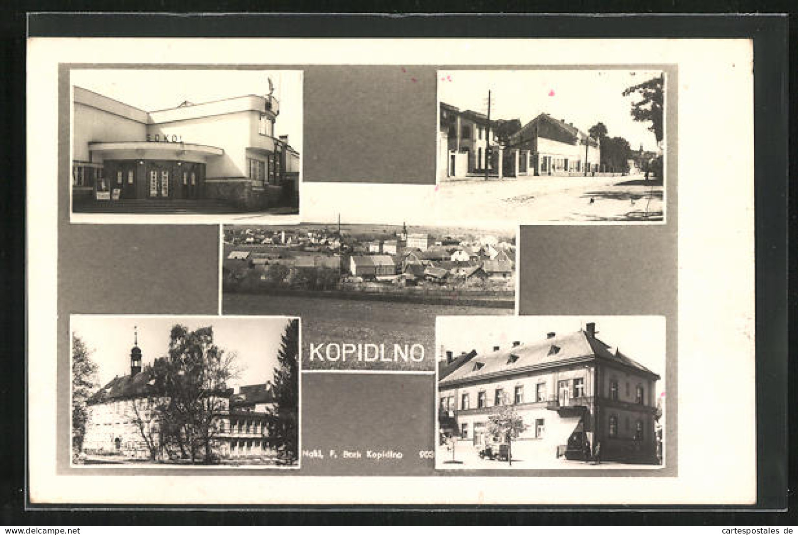 AK Kopidlno, Sokol-Gebäude, Strassenpartie, Ortsansicht  - Tschechische Republik