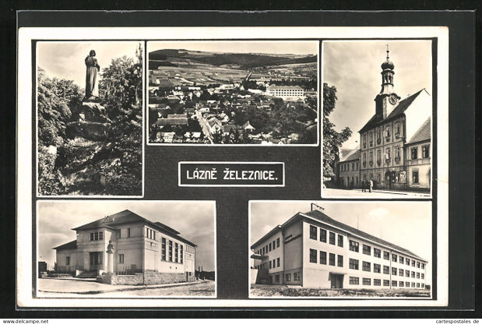 AK Lázne Zeleznice, Sokol-Gebäude, Rathaus, Ortsansicht Aus Der Vogelschau  - Czech Republic