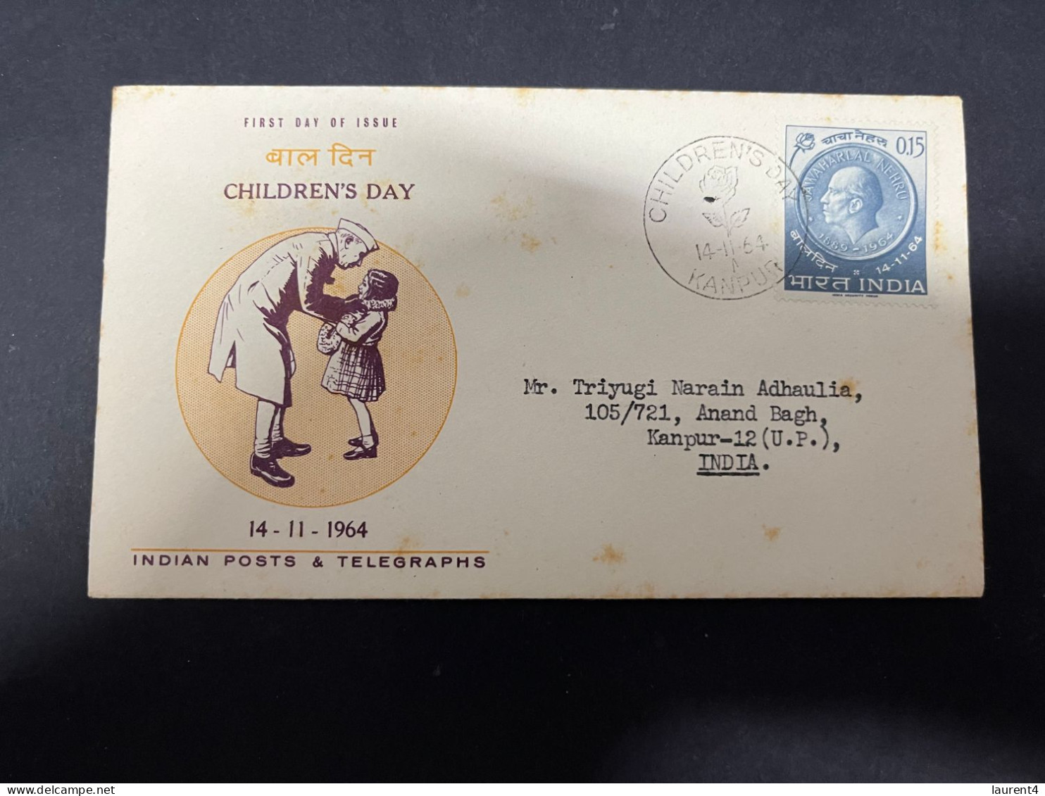 16-5-2024 (5 Z 19) INDIA FDC Cover - 1964 - Children's Day (posted) - FDC