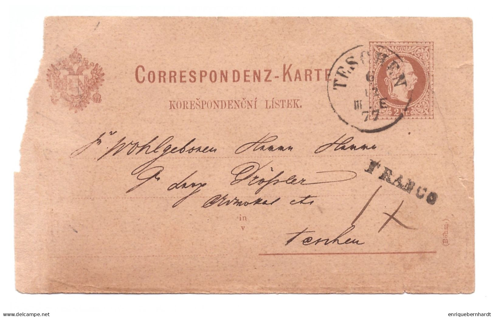 ÖSTERREICH // CORRESPONDEZ-KARTE // 1877 - Other & Unclassified