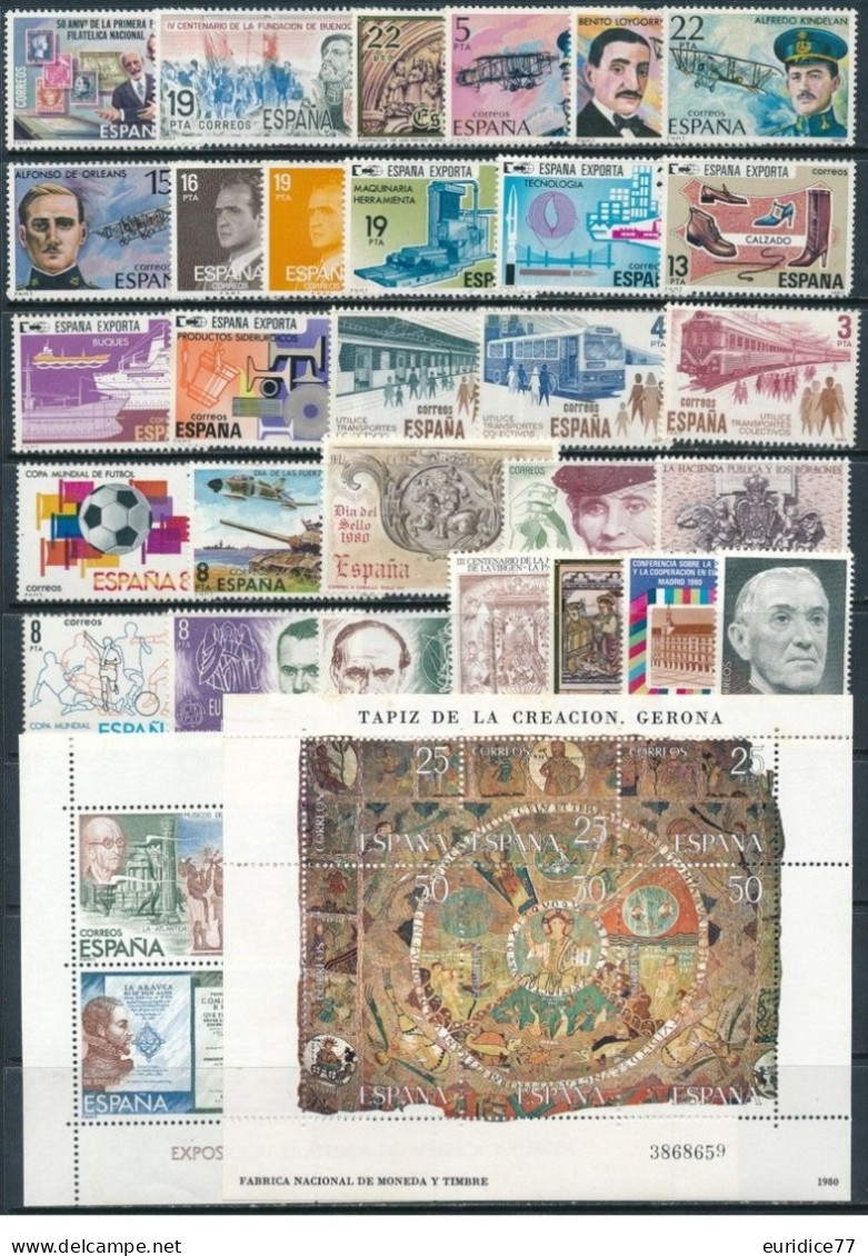 Spain España Espagne 1980 - Año Completo Complete Year Mnh** - Années Complètes