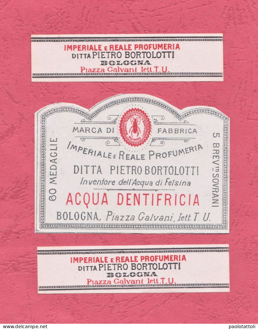 Etiquettes Parfume, Parfume Labes, Etichette Profumeria Pietro Bortolotti- Acqua Dentifricia. 57x 80mm - Etiketten