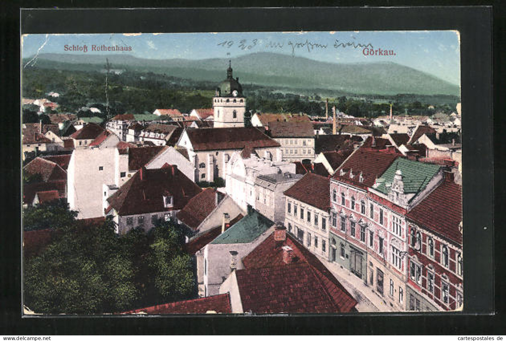 AK Görkau, Teilansicht Mit Schloss Rothenhaus  - Czech Republic