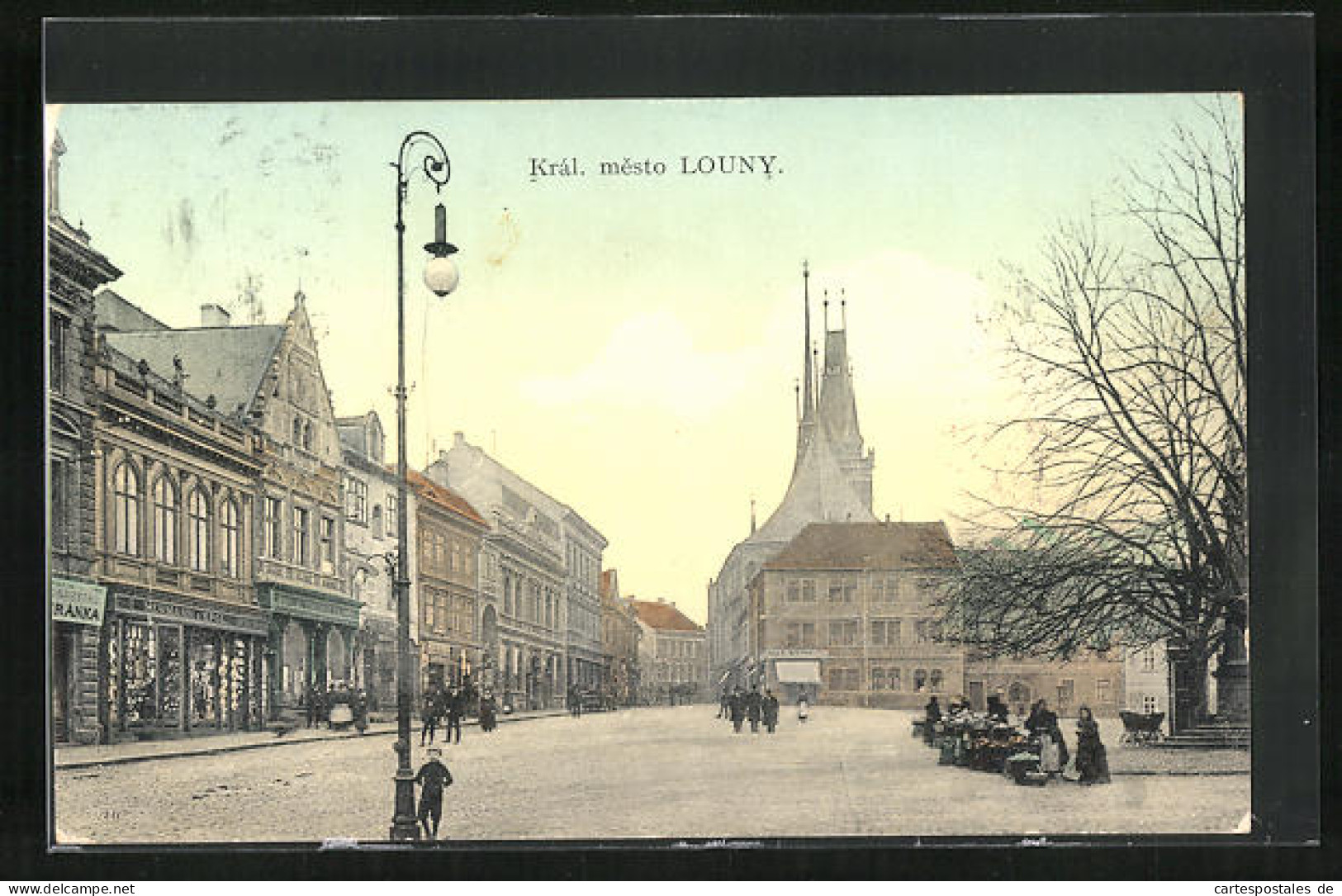 AK Laun / Louny, Geschäfte Am Hauptplatz  - Czech Republic
