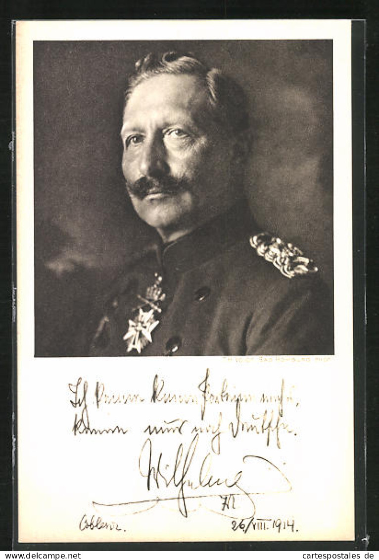 AK Portrait Von Kaiser Wilhelm II. In Galauniform  - Königshäuser