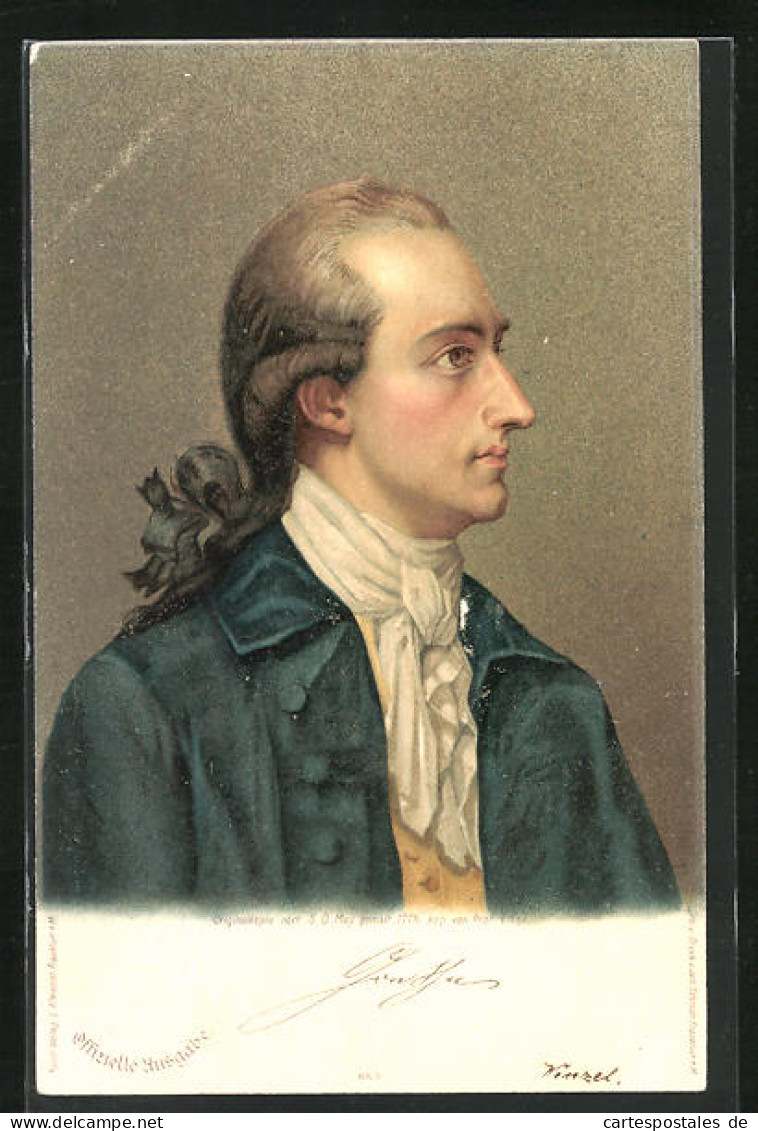 Lithographie Bildnis Von Johann Wolfgang Von Goethe  - Schrijvers