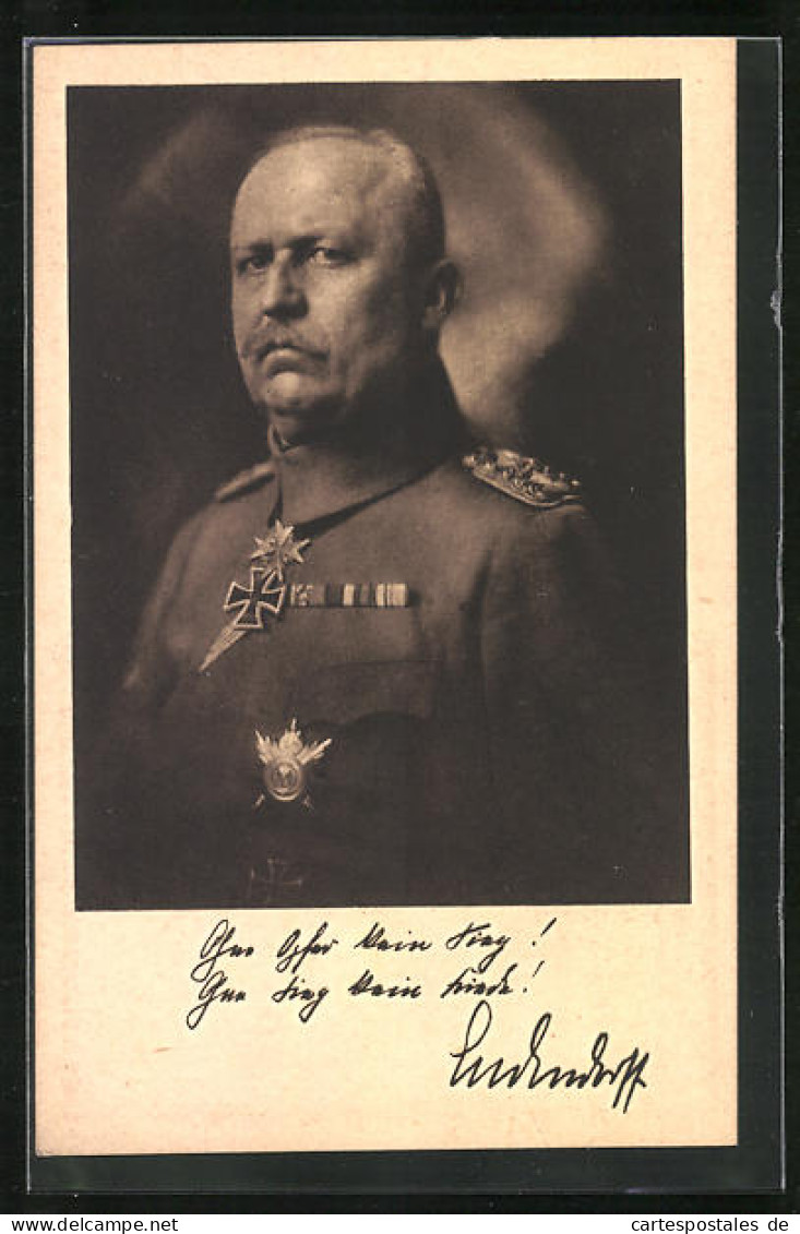 AK Erich Ludendorff In Uniform Mit Auszeichnungen  - Personnages Historiques