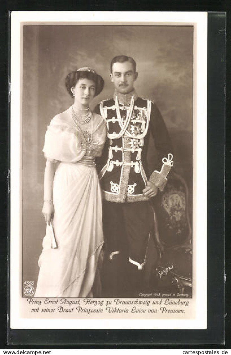 AK Ernst August Herzog Von Braunschweig Mit Prinzessin Victoria Luise V. Preussen  - Royal Families