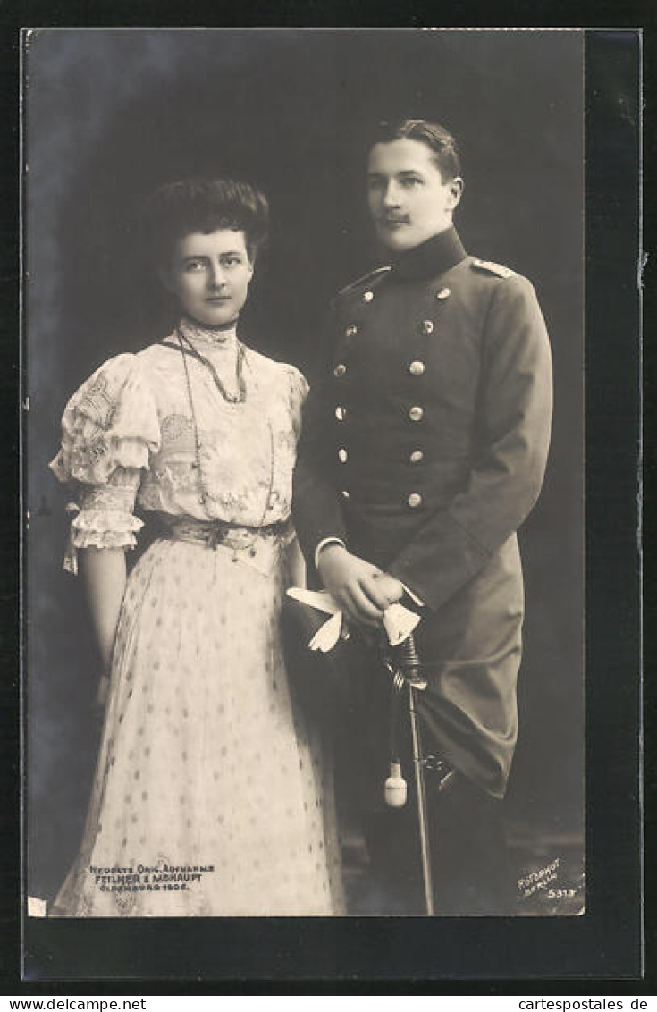 AK Prinz Eitel Friedrich Von Preussen Und Gemahlin  - Royal Families