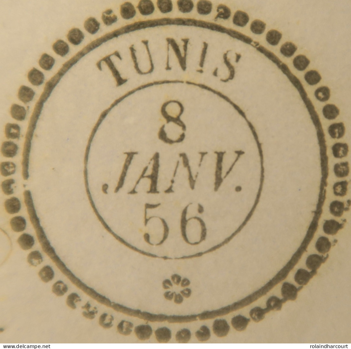 A550 - POSTE MARITIME - LETTRE (LAC) TUNIS (TUNISIE) 8 JANVIER 1856 à MARSEILLE (via BÔNE) - Poste Maritime