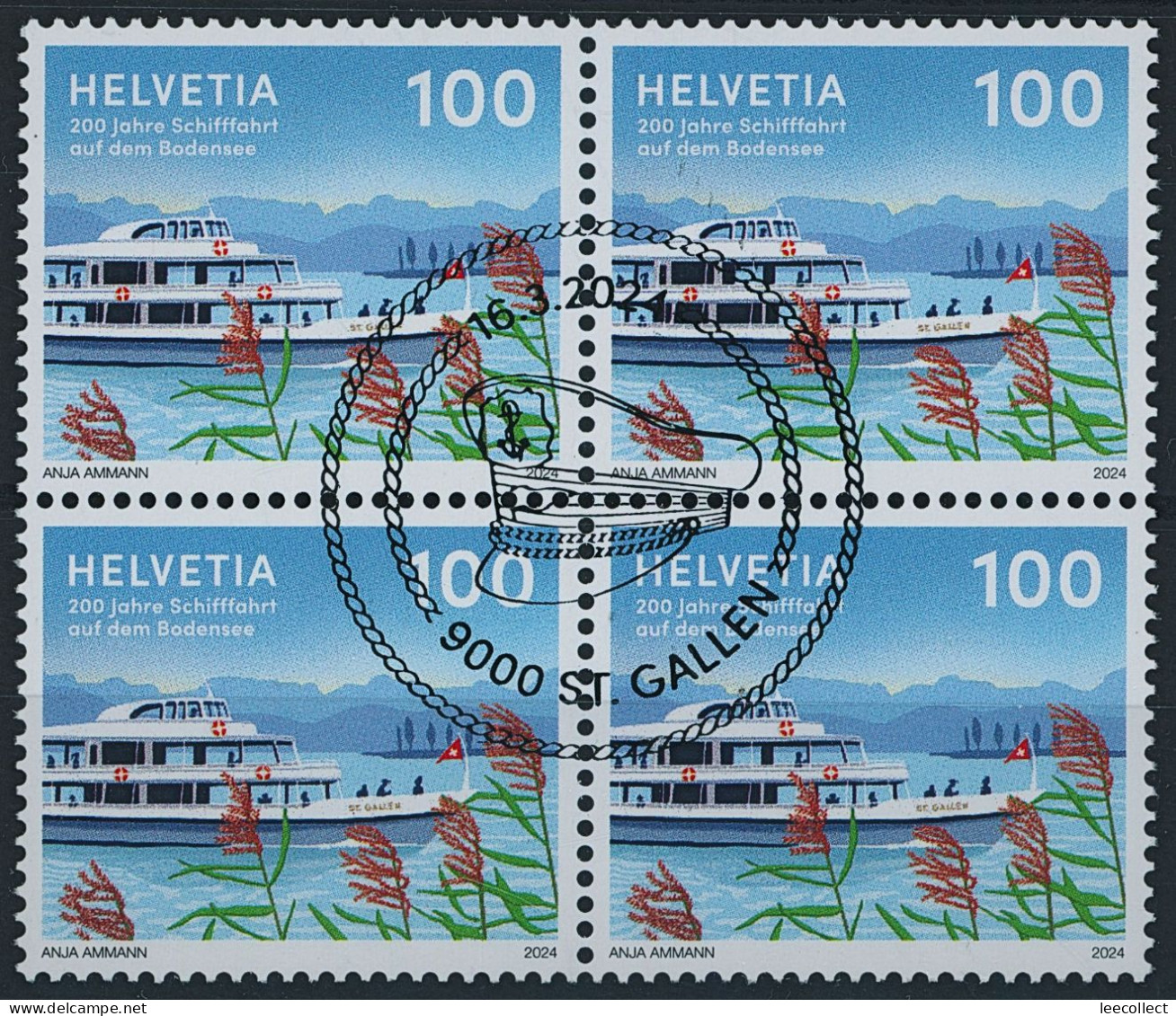 Suisse - 2024 - Schifffahrt Bodensee - Viererblock - Sonderstempel - Used Stamps