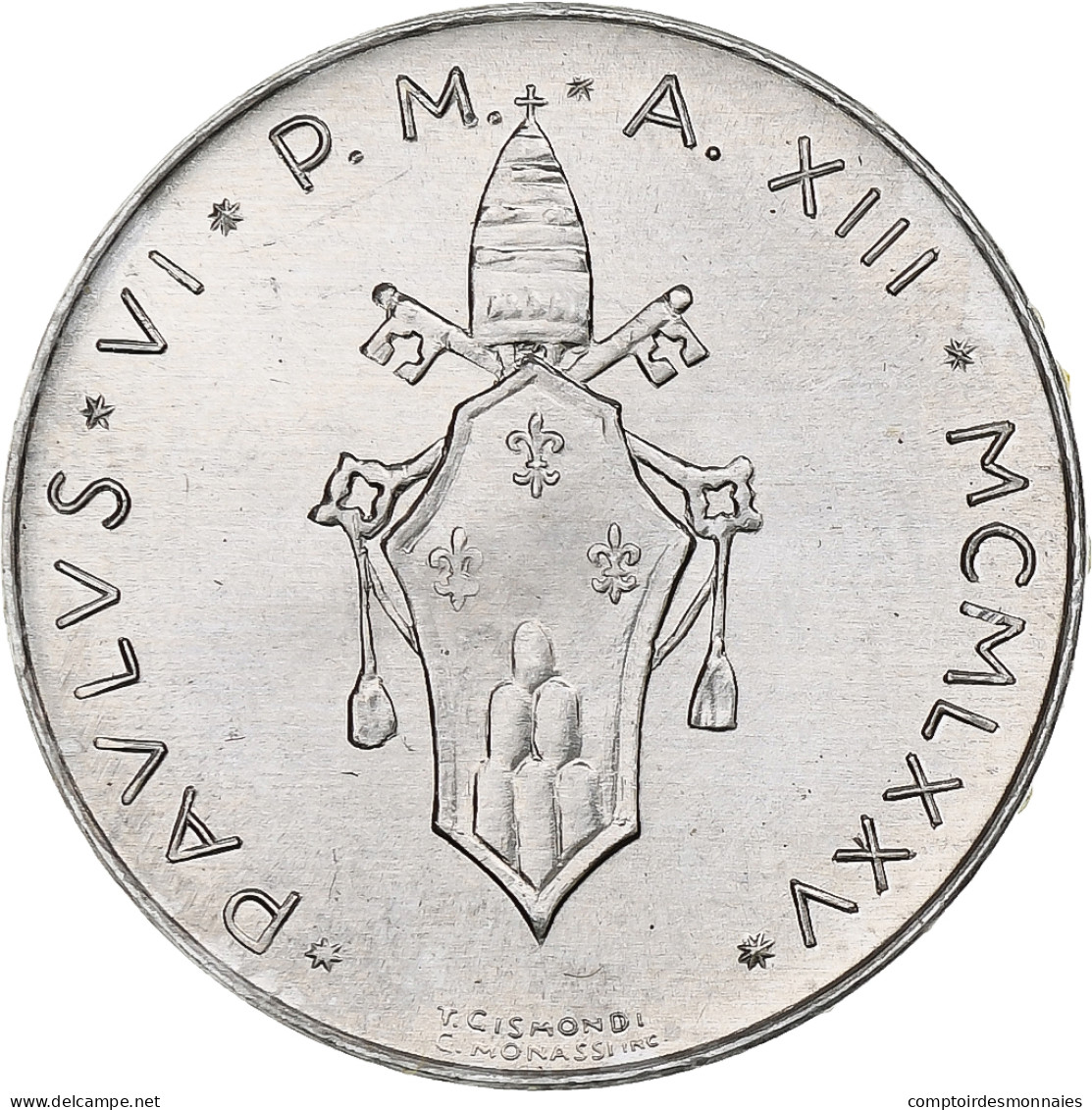 Vatican, Paul VI, 10 Lire, 1975 (Anno XIII), Rome, Aluminium, SPL+, KM:119 - Vatikan