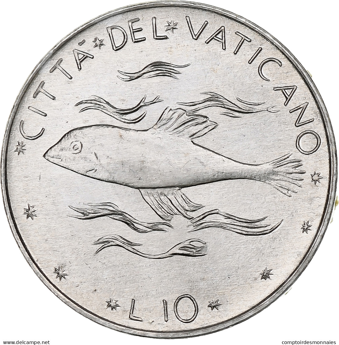 Vatican, Paul VI, 10 Lire, 1975 (Anno XIII), Rome, Aluminium, SPL+, KM:119 - Vatikan