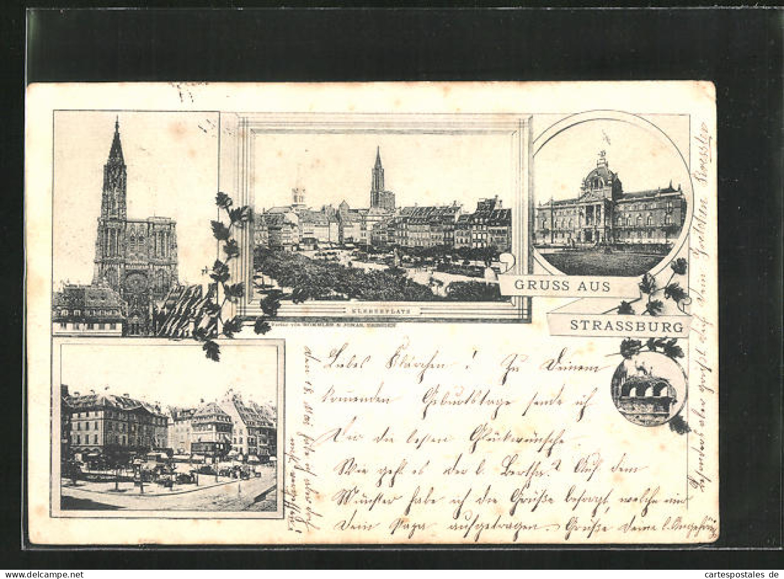 CPA Anciennes Strassburg, 1895, Münster, Kleberplatz, Vue De La Rue  - Other & Unclassified