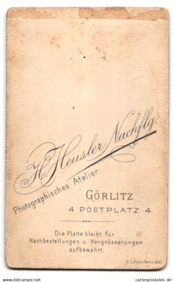 Fotografie H. Heusler Nachflg., Görlitz, Postplatz 4, Junge Dame Im Schwarzen Kleid  - Persone Anonimi