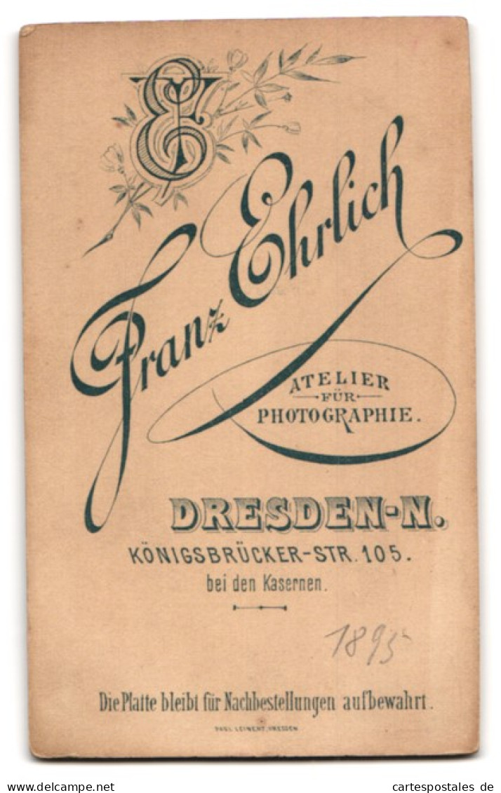Fotografie Franz Ehrlich, Dresden, Königsbrücker-Str. 105, Junger Bursche Mit Mittelscheitel Trägt Karierte Krawatte  - Persone Anonimi