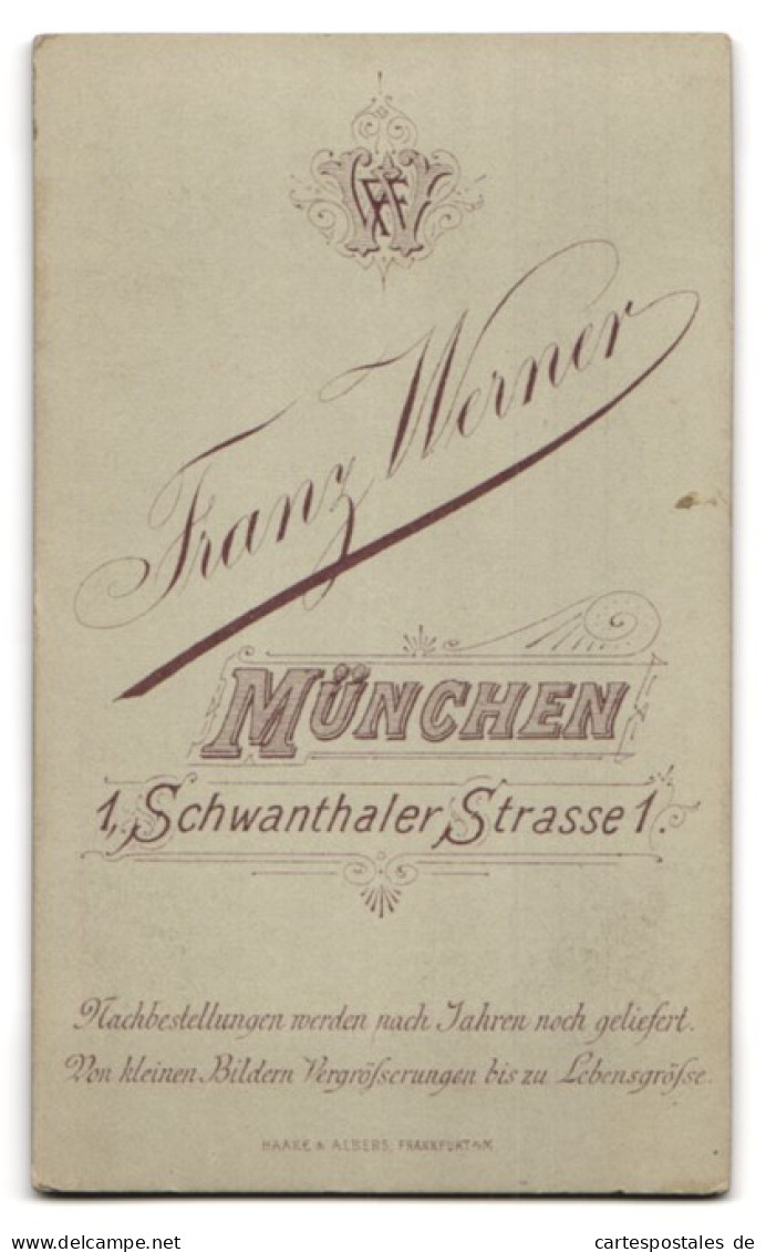 Fotografie Franz Werner, München, Schwanthaler Strasse 1, Dame Mit Zusammengebundenen Haaren Trägt Zierkragen  - Personnes Anonymes