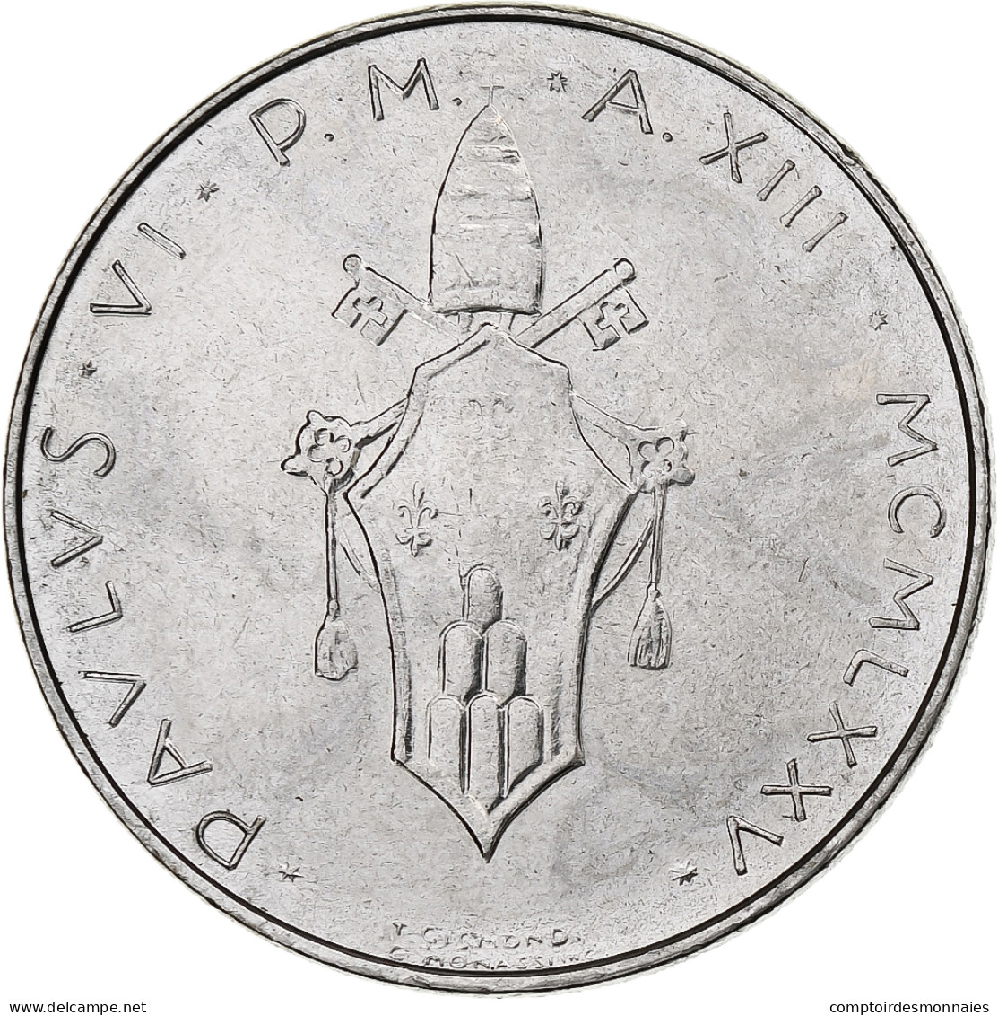 Vatican, Paul VI, 100 Lire, 1975 (Anno XIII), Rome, Acier Inoxydable, SPL+ - Vatican