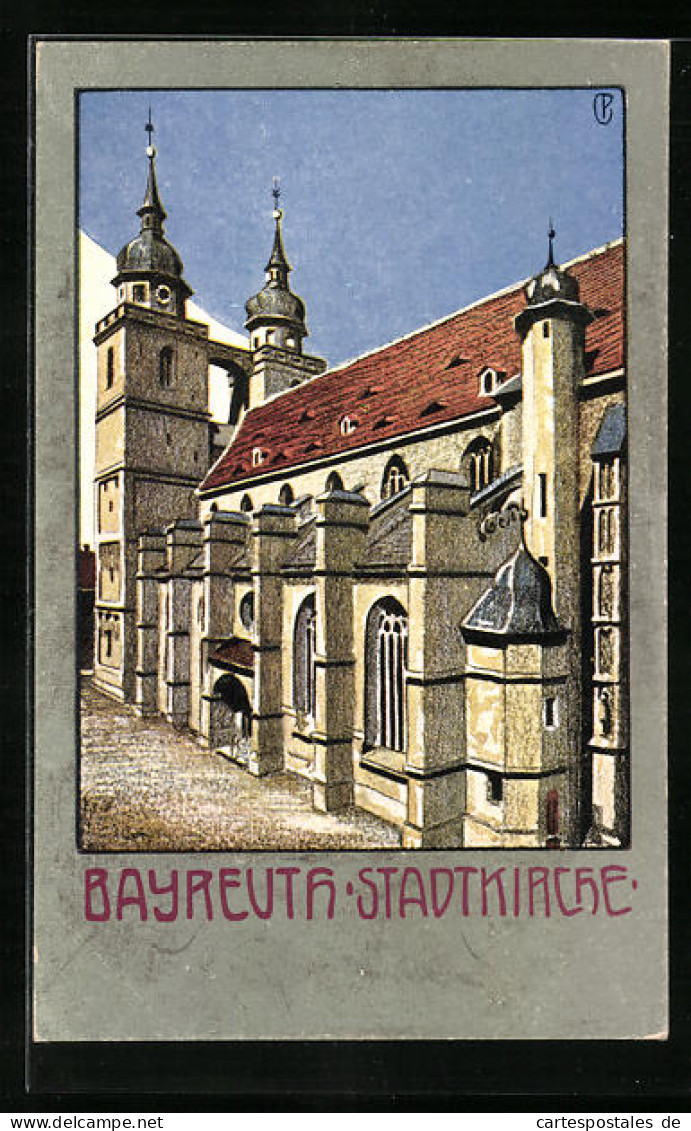 Steindruck-AK Bayreuth, Partie Der Stadtkirche  - Altri & Non Classificati