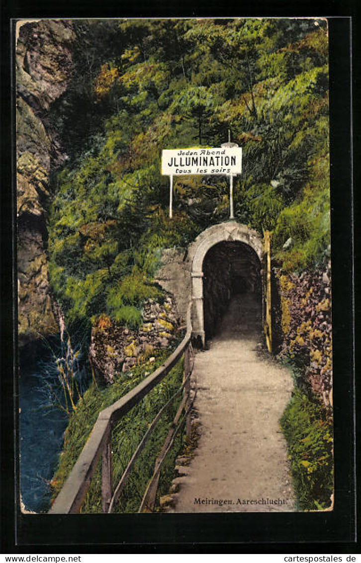 AK Meiringen, Höhle In Der Aareschlucht  - Meiringen