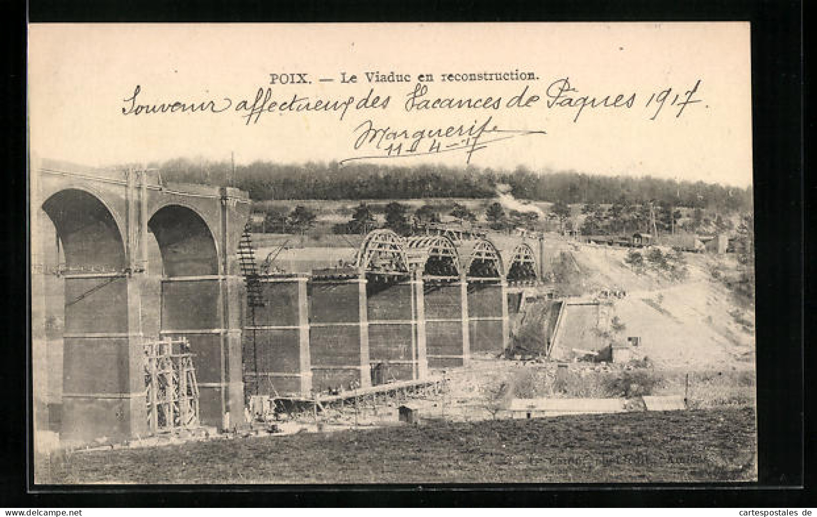 CPA Poix, Le Viaduc En Reconstruction  - Other & Unclassified