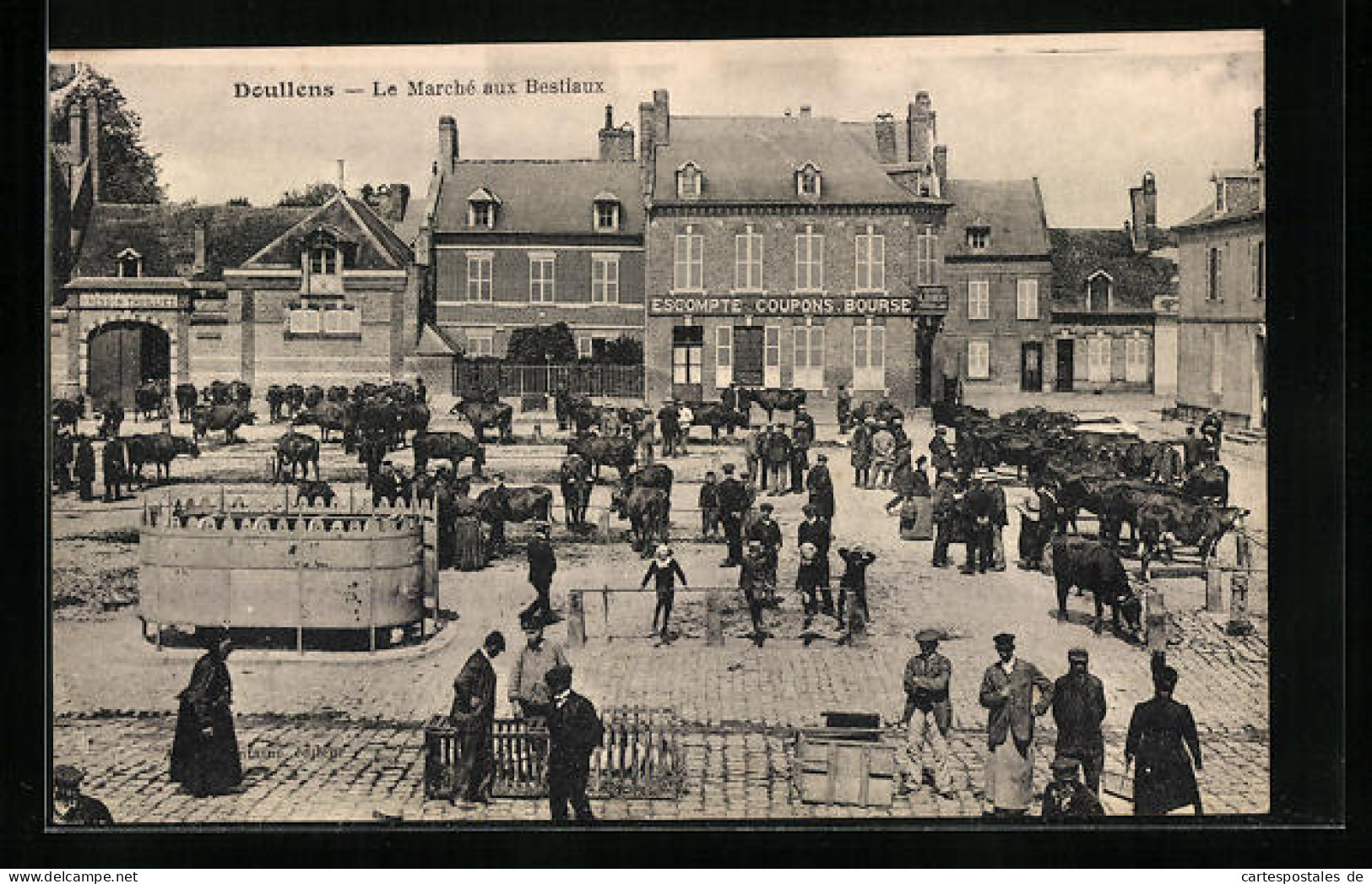 CPA Doullens, Le Marché Aux Bestiaux  - Doullens