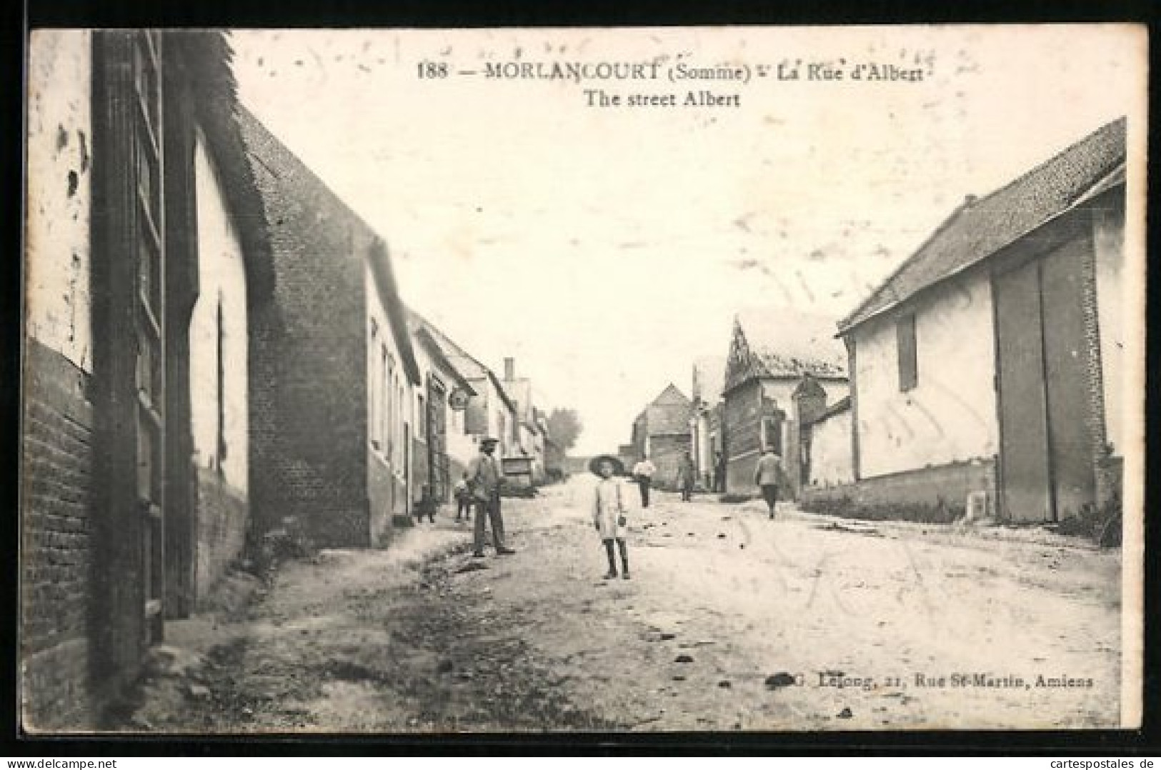 CPA Morlancourt, La Rue D`Albert, Vue De La Rue  - Albert