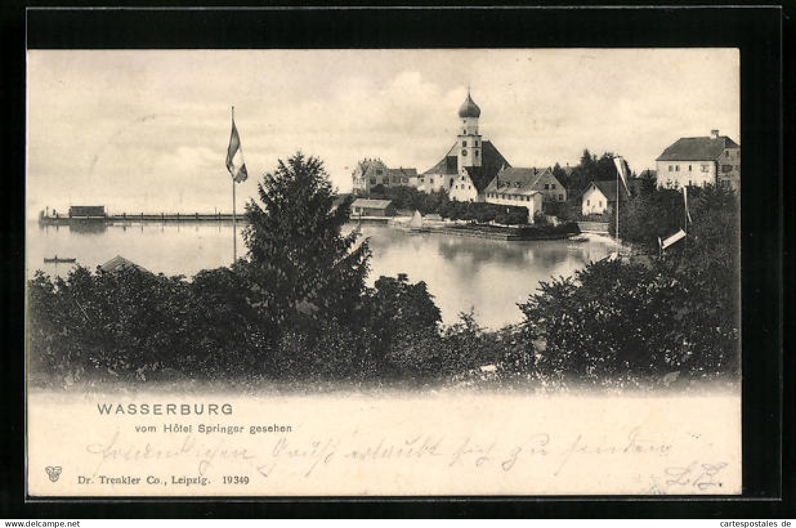 AK Wasserburg, Uferpartie Mit Kirche Vom Hôtel Springer Gesehen  - Other & Unclassified