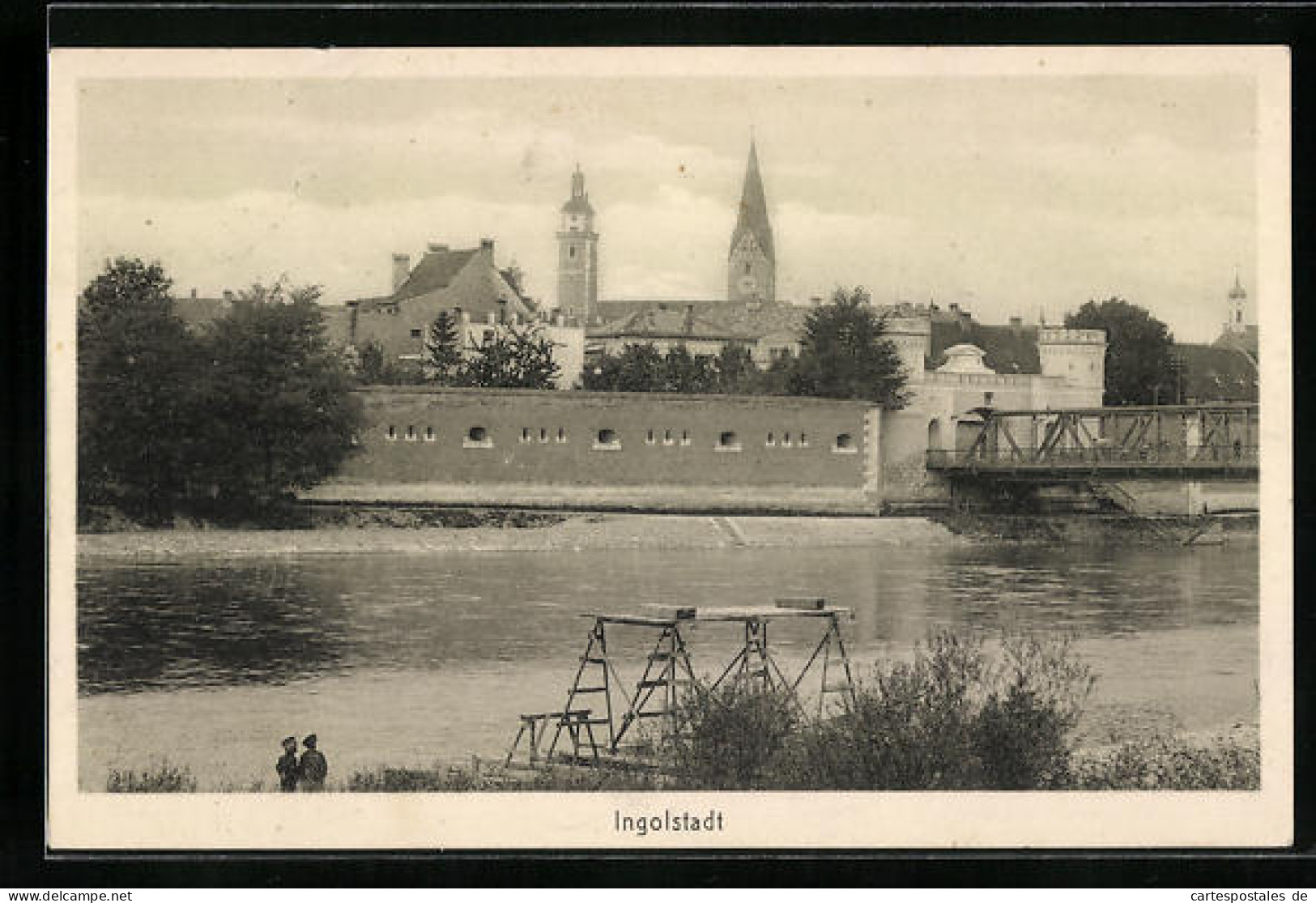 AK Ingolstadt, Uferpartie Mit Kirche  - Ingolstadt